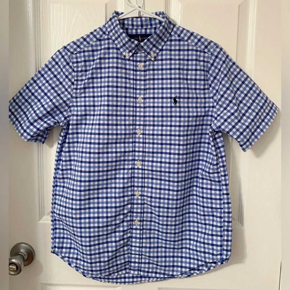 Ralph Lauren Blue and White  Big Boys Shirt